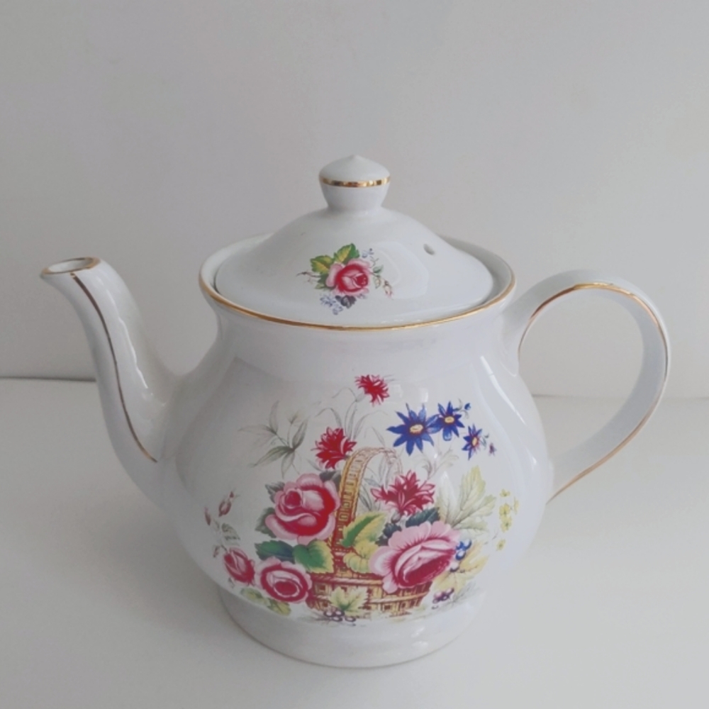 Vintage Saddler Floral Teapot